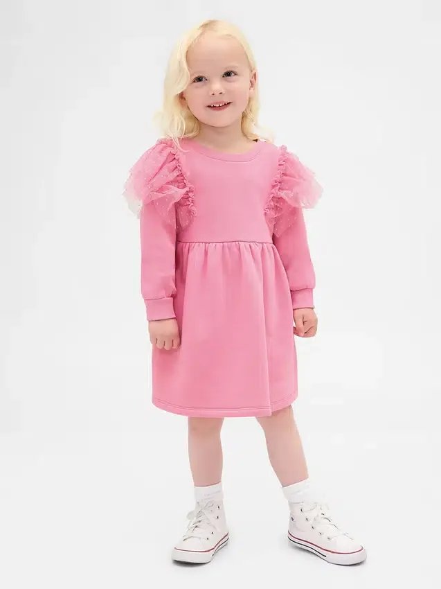 Tyll-sweatshirtkjole for Baby og Småbarn