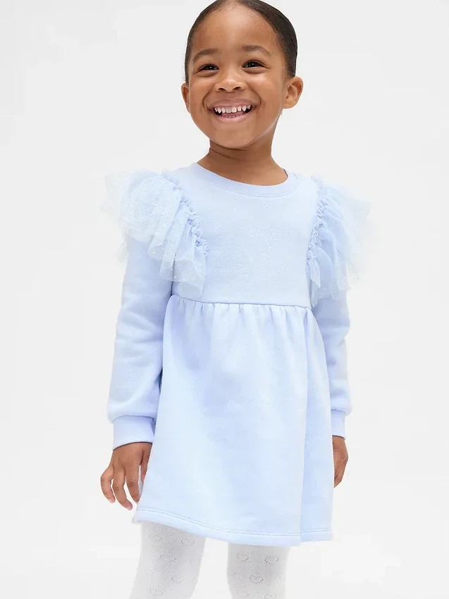 Tyll-sweatshirtkjole for Baby og Småbarn