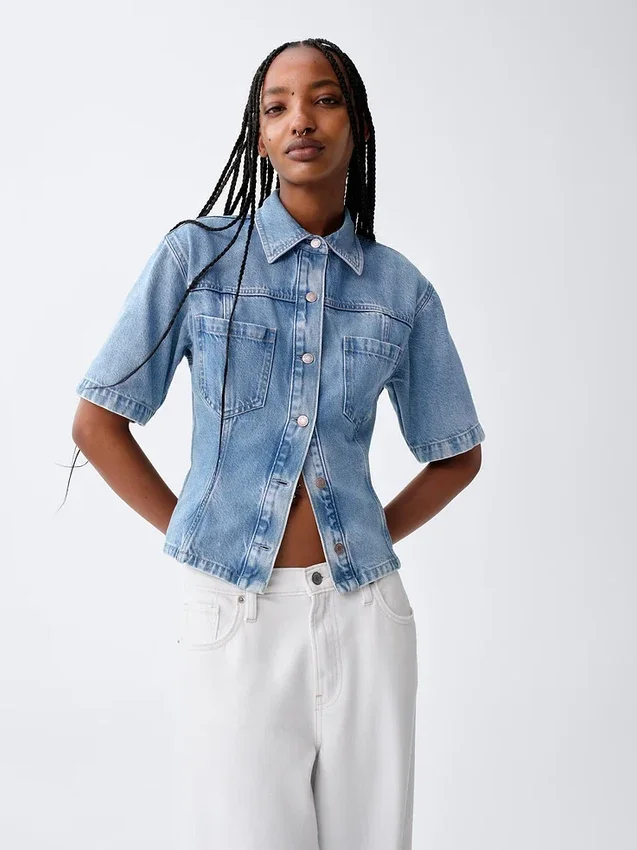 Ultramyk denimskjorte med lommer