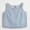 Ultramyk, kort topp i stripet denim