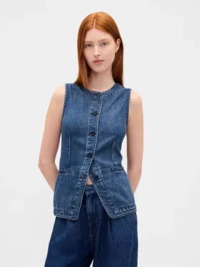 Ultramyk lang vest i denim