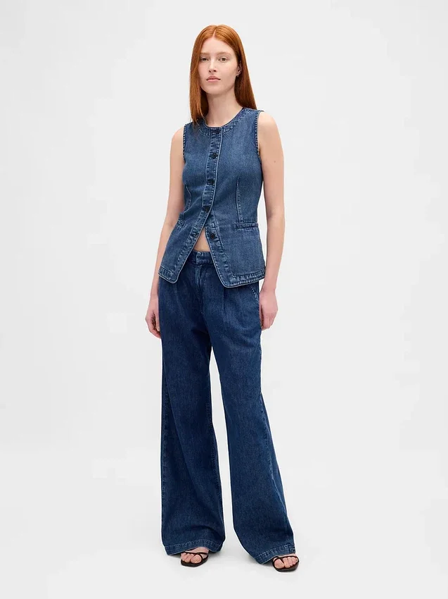 Ultramyk lang vest i denim