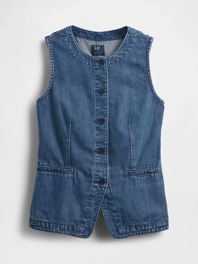 Ultramyk lang vest i denim