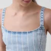 Ultramyk minikjole i denim med striper og lav midje