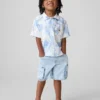 Ultramyke denim-cargoshorts med elastisk linning for Baby og Småbarn