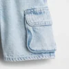 Ultramyke denim-cargoshorts med elastisk linning for Baby og Småbarn