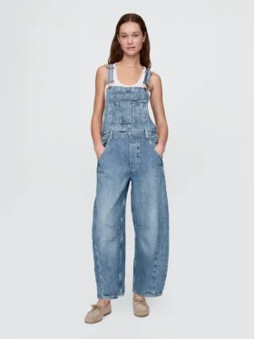 Ultramyke denim-overalls i hestesko-modell