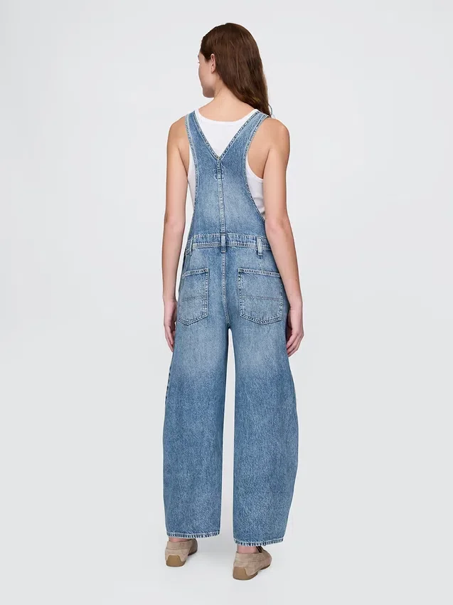 Ultramyke denim-overalls i hestesko-modell