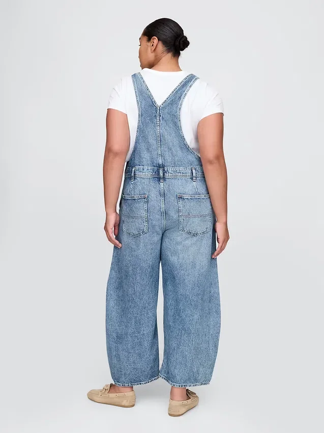 Ultramyke denim-overalls i hestesko-modell