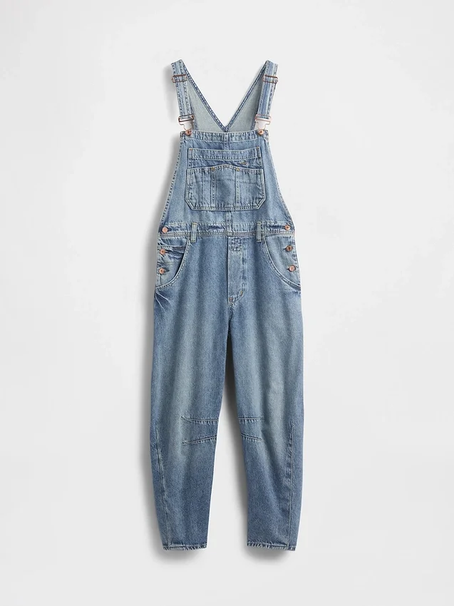 Ultramyke denim-overalls i hestesko-modell