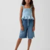 Ultramyke, lange denimshorts med lav midje for barn