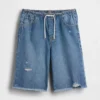 Ultramyke, lange denimshorts med lav midje for barn