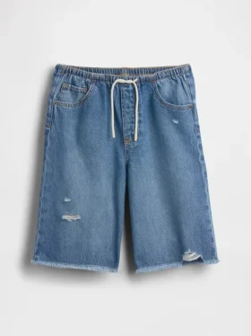 Ultramyke, lange denimshorts med lav midje for barn
