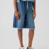 Ultramyke, lange denimshorts med lav midje for barn