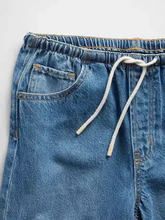 Ultramyke, lange denimshorts med lav midje for barn