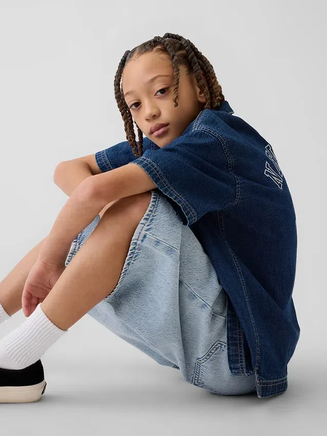 Ultramyke, løse denimshorts for barn