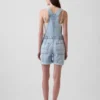 Ultramyke, løse kortslåtte overalls i denim