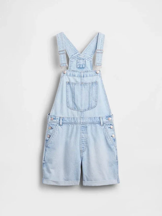 Ultramyke, løse kortslåtte overalls i denim