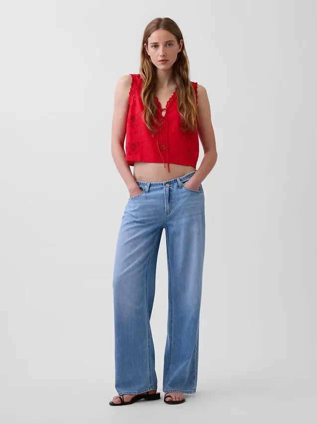 Ultramyke, løstsittende Jeans med lav midje i 90-tallsstil