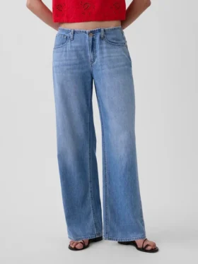 Ultramyke, løstsittende Jeans med lav midje i 90-tallsstil