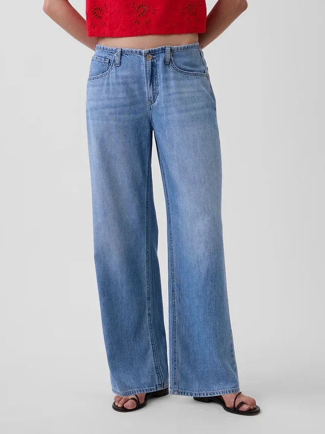 Ultramyke, løstsittende Jeans med lav midje i 90-tallsstil