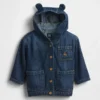 Ultramykt denimjakke med hette for babyer