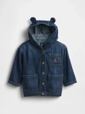 Ultramykt denimjakke med hette for babyer
