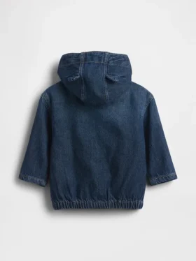 Ultramykt denimjakke med hette for babyer