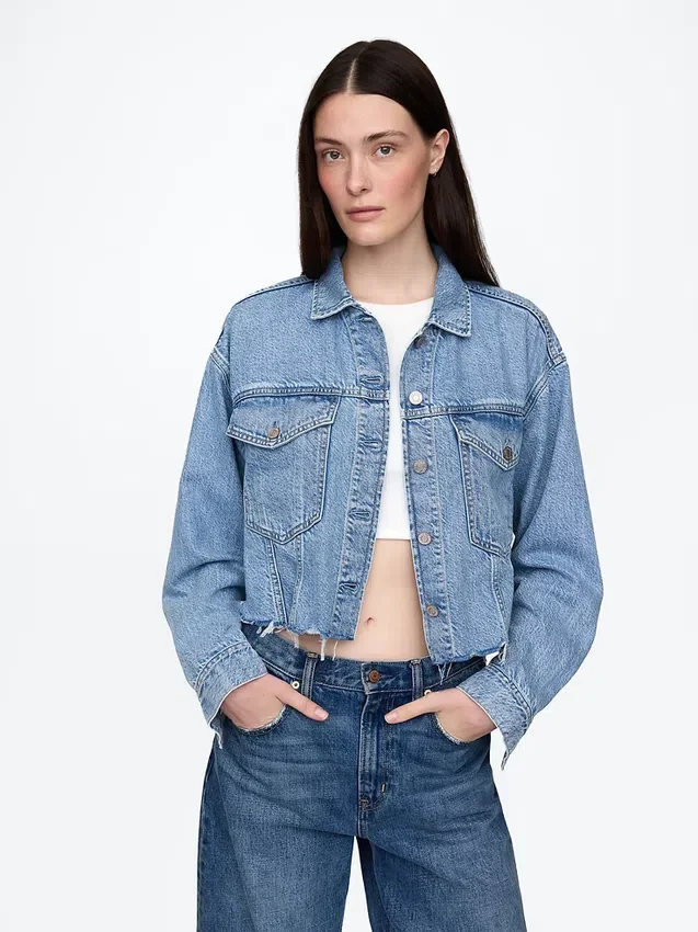 Ultramykt, kort ikonisk denimjakke