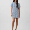 Ultramykt miniskjortekjole i denim