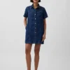 Ultramykt miniskjortekjole i denim