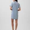 Ultramykt miniskjortekjole i denim