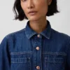 Ultramykt miniskjortekjole i denim