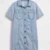 Ultramykt miniskjortekjole i denim