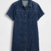 Ultramykt miniskjortekjole i denim