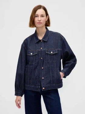 Ultramykt, oversized ikonisk denimjakke med ballongermmer
