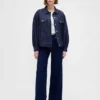 Ultramykt, oversized ikonisk denimjakke med ballongermmer