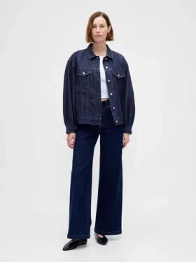 Ultramykt, oversized ikonisk denimjakke med ballongermmer