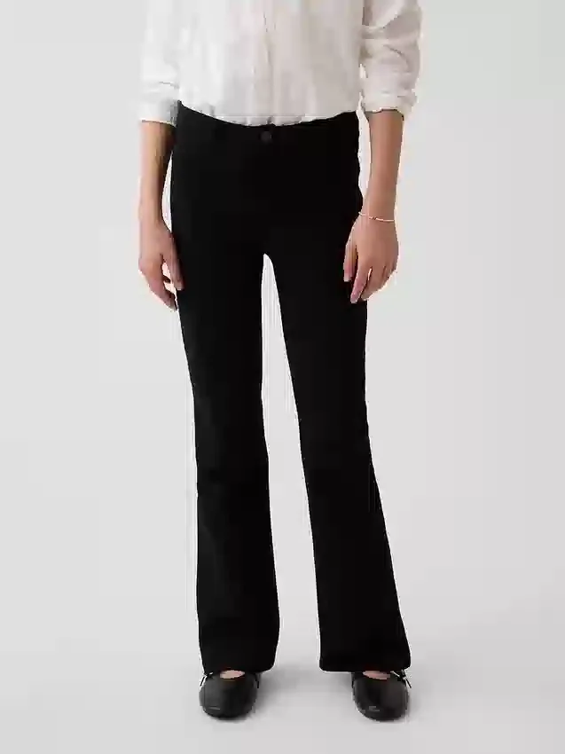 Uniformsbukser med vid ben i ponte-strikk for barn