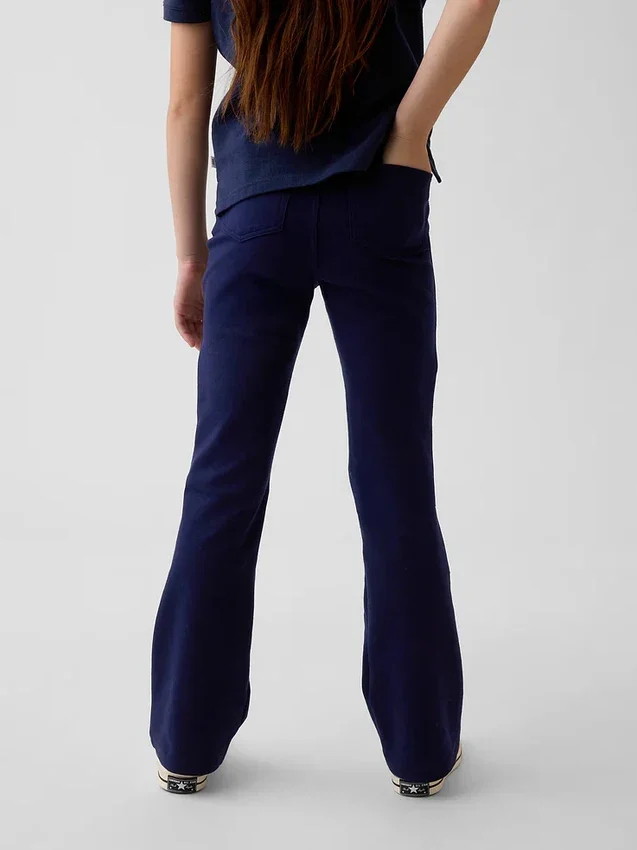 Uniformsbukser med vid ben i ponte-strikk for barn
