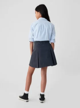 Uniformskjørt med plissering i khaki for barn