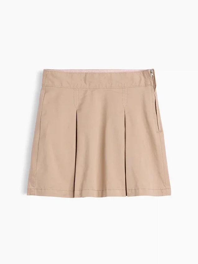 Uniformskjørt med plissering i khaki for barn