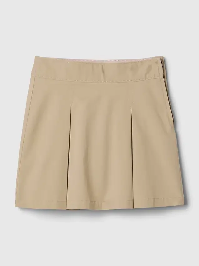 Uniformskjørt med plissering i khaki for barn