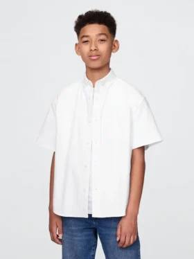 Uniformsskjorte i avslappet Oxford-stil for barn