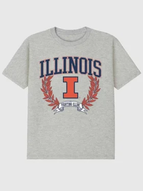 University of Illinois Laurels mørk grafisk T-skjorte
