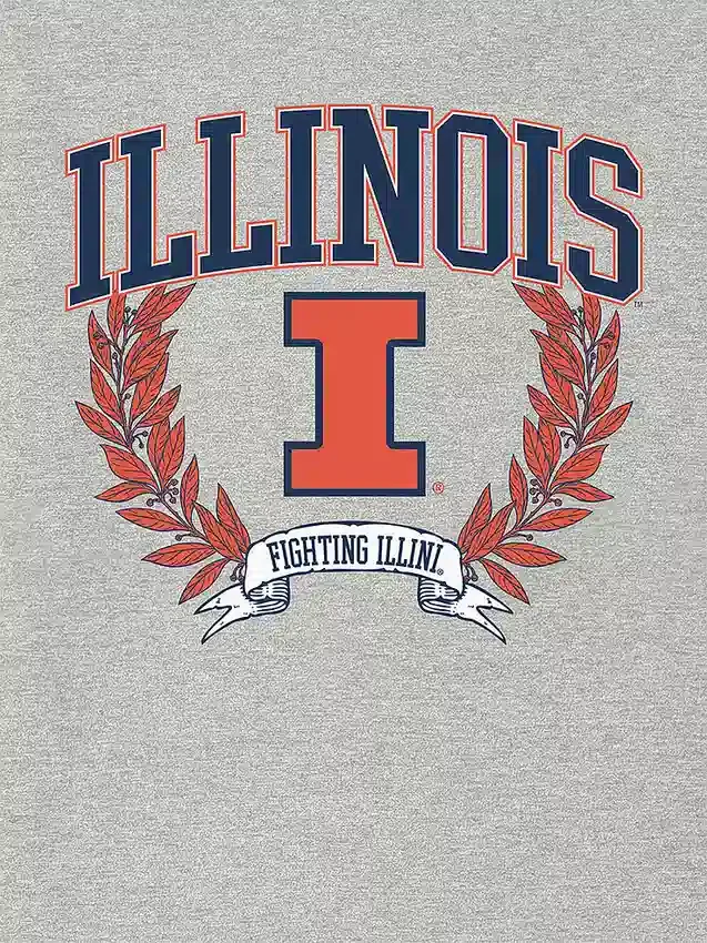 University of Illinois Laurels mørk grafisk T-skjorte