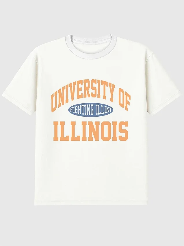 University of Illinois Vintage Fighting Illini-grafisk T-skjorte