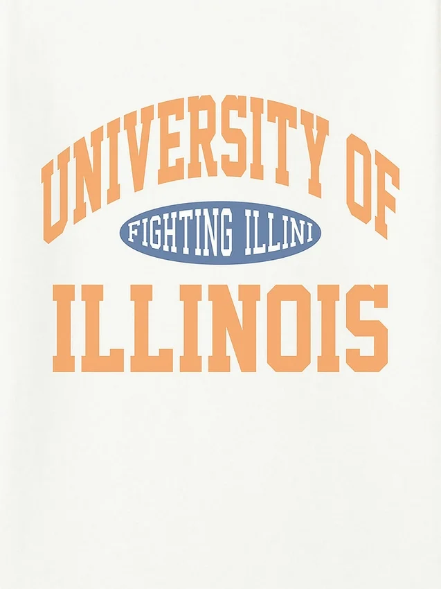 University of Illinois Vintage Fighting Illini-grafisk T-skjorte