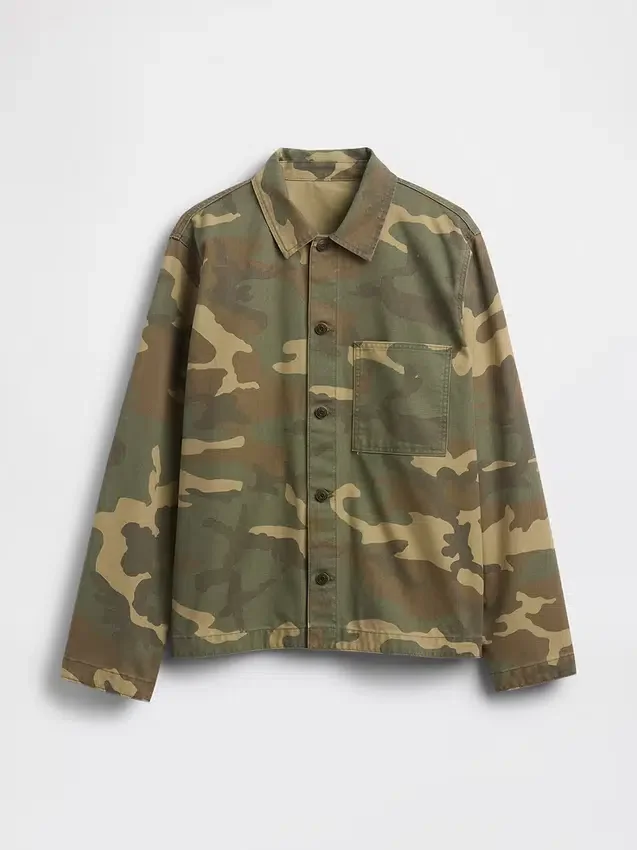 Utility-skjorte i kamuflasje-canvasdenim