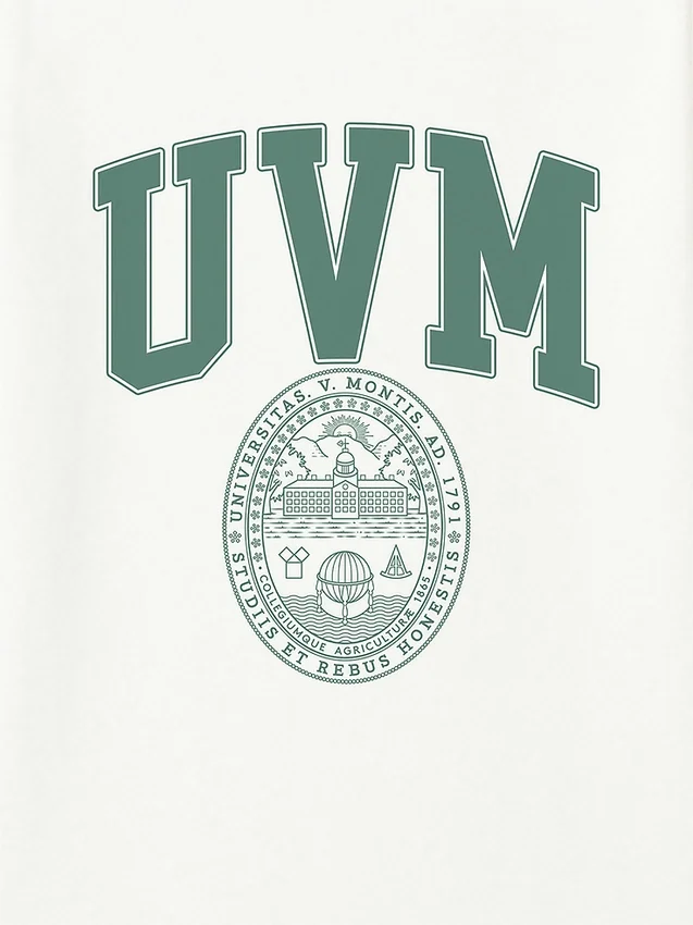 UVM College Crest-T-skjorte med grafisk trykk